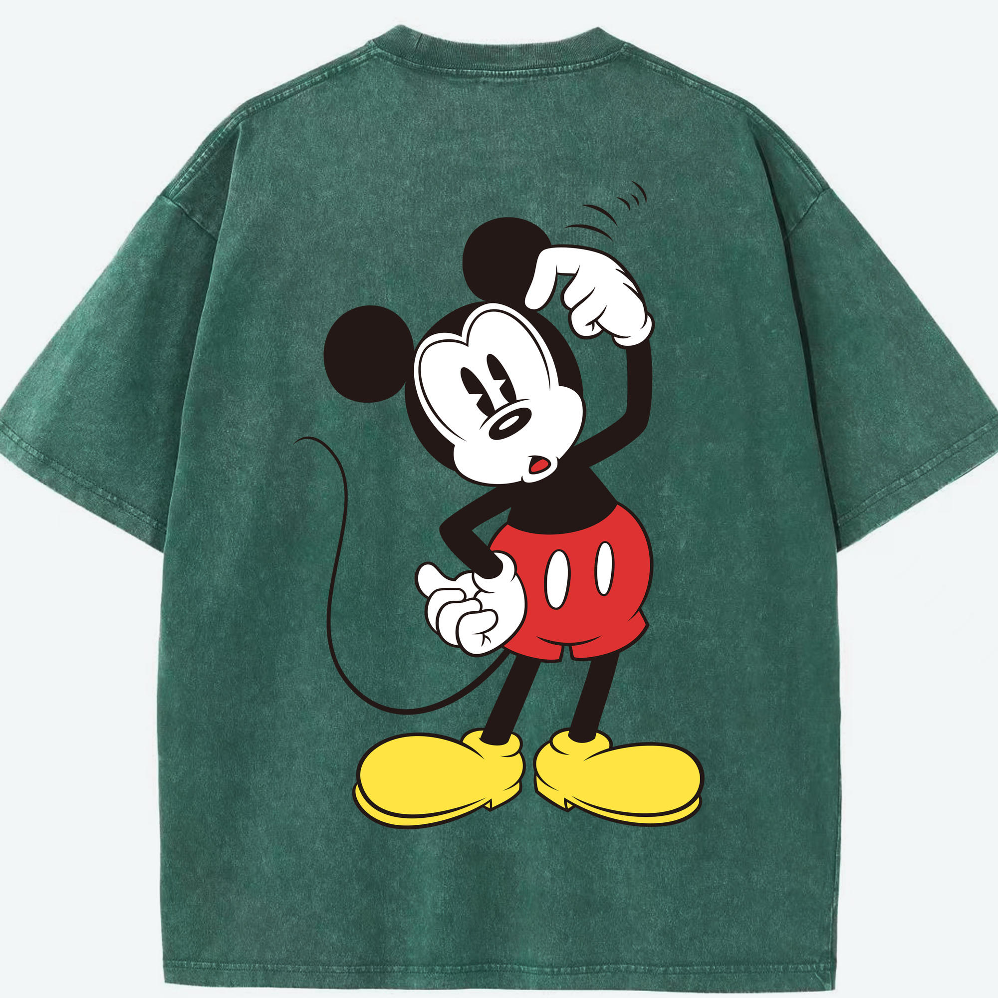 （画像用） ミッキーマウス Mickey Mouse 綿100% ヴィンテージ風 半袖Tシャツ（背面プリント）